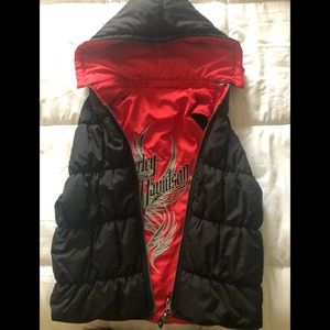 🏍Harley Davidson reversible vest w zipoff hood